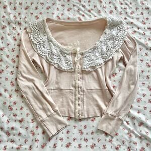 Collared pink cardigan